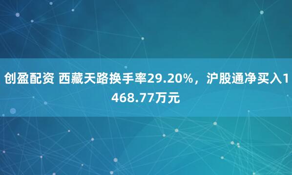创盈配资 西藏天路换手率29.20%，沪股通净买入1468.77万元